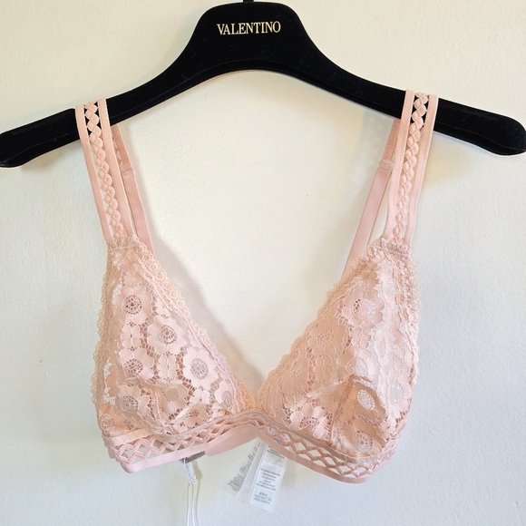 New Stella McCartney Mia Remembering Stretch-Lace Triangle Barbie Pink Blush Bra - Picture 10 of 12